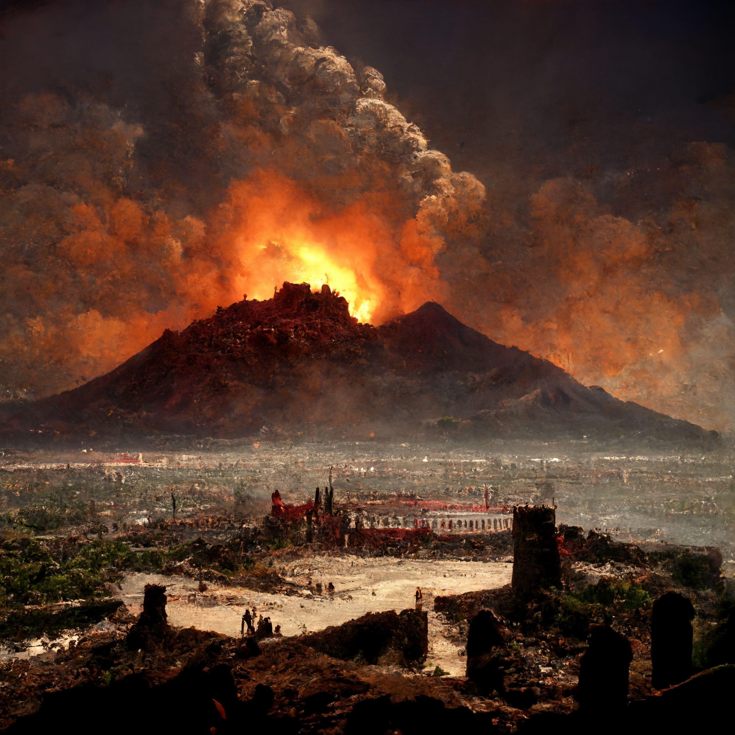 Vesuvio, en la Bahía de Nápoles, entró en erupción durante aproximadamente 18 horas en el año 79 d.C.